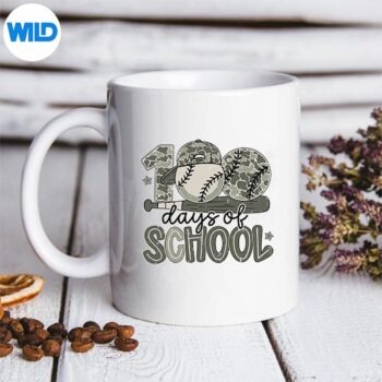 100 Days Of School Baseball Camo 100th Day Digital Design 5 100DaysOfSchoolBaseballCamo100thDaymug