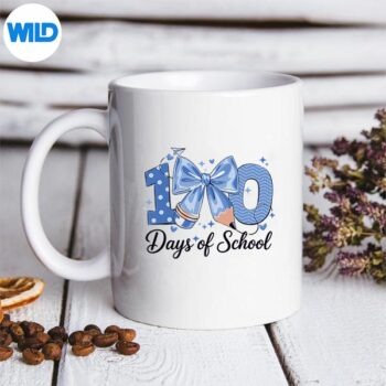 100DaysOfSchoolCoquetteBow100thDayOfSchoolmug