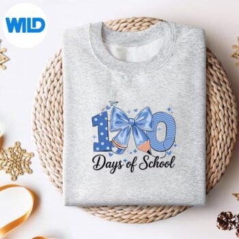 100DaysOfSchoolCoquetteBow100thDayOfSchoolsweater