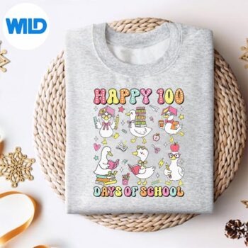 100 Days Of Silly Gooses 100th Day Of School Teacher SVG PNG Cut File 4 100DaysOfSillyGooses100thDayOfSchoolTeachersweater