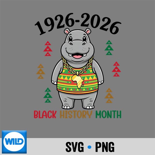 1926 2026 Black History Month Hippo Centennial Africa Map Silhouette SVG PNG Cut File 1 1926 2026 Black History Month Hippo Centennial Africa Map Silhouette SVG PNG Cut File