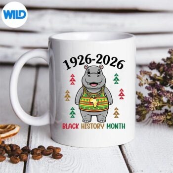1926 2026 Black History Month Hippo Centennial Africa Map Silhouette SVG PNG Cut File 5 19262026BlackHistoryMonthHippoCentennialAfricaMapmug