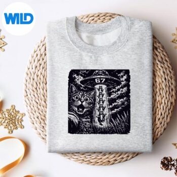 67MemeCatSelfieAlienUfo67Humorsweater
