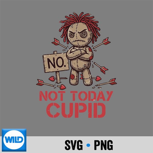 Anti Valentine Not Today Cupid Grumpy Voodoo Doll Digital Design 1 Anti Valentine Not Today Cupid Grumpy Voodoo Doll Digital Design