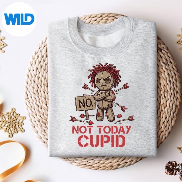 Anti Valentine Not Today Cupid Grumpy Voodoo Doll Digital Design 2 Anti Valentine Not Today Cupid Grumpy Voodoo Doll Digital Design - Image 2