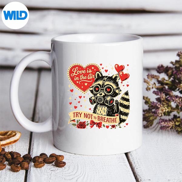 Anti Valentine Raccoon Gas Mask Retro Digital Design 3 Anti Valentine Raccoon Gas Mask Retro Digital Design - Image 3