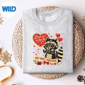 Anti Valentine Raccoon Gas Mask Retro Digital Design 4 AntiValentineRaccoonGasMaskRetrosweater