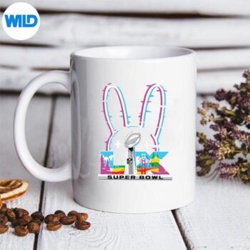 BadBunnySuperBowlNeonBunnyFootballmug