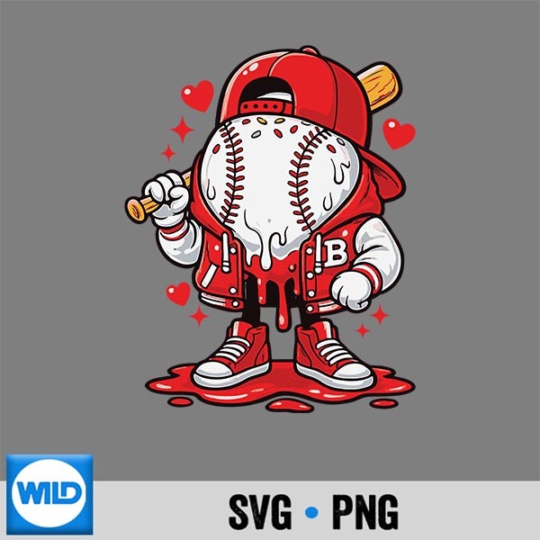 Baseball Drip Ice Cream Youth Valentine SVG PNG Download 1 Baseball Drip Ice Cream Youth Valentine SVG PNG Download