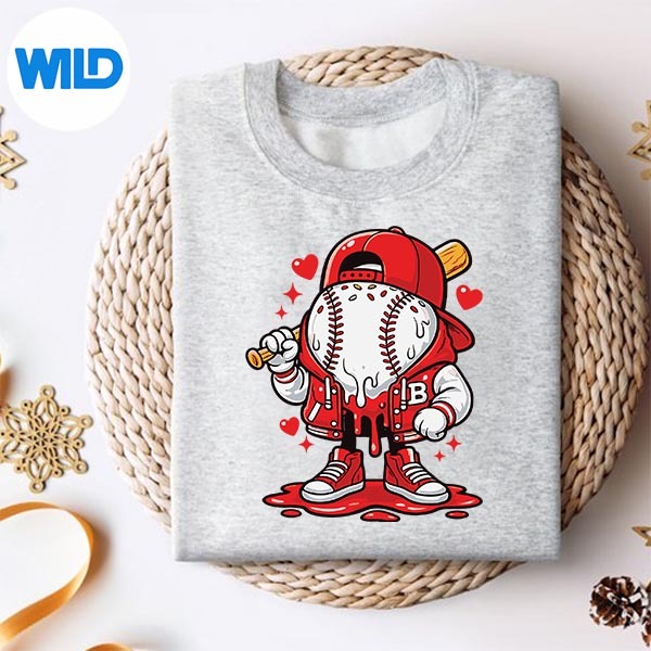 Baseball Drip Ice Cream Youth Valentine SVG PNG Download 2 Baseball Drip Ice Cream Youth Valentine SVG PNG Download - Image 2