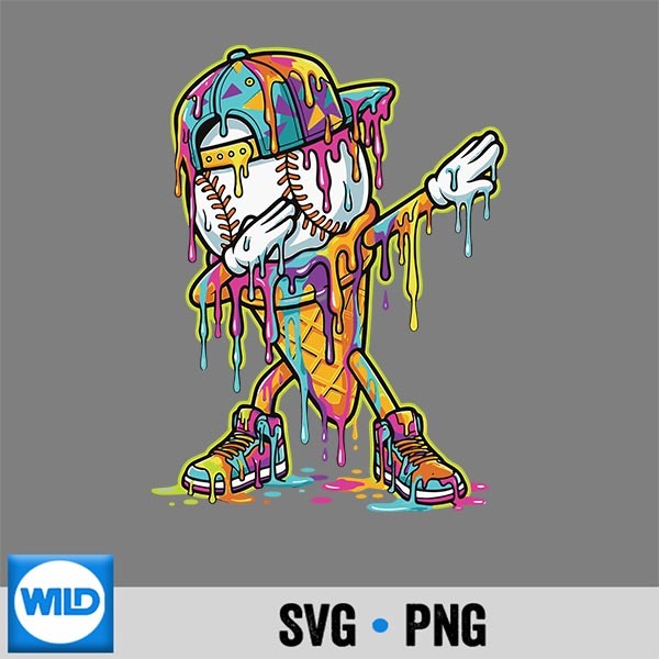 Baseball Ice Cream Dripping Dabbing Baseball Drip SVG PNG Cut File 1 Baseball Ice Cream Dripping Dabbing Baseball Drip SVG PNG Cut File