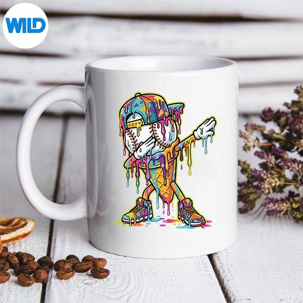 Baseball Ice Cream Dripping Dabbing Baseball Drip SVG PNG Cut File 3 Baseball Ice Cream Dripping Dabbing Baseball Drip SVG PNG Cut File - Image 3