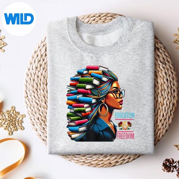 Black History Education Is Freedom Books Teacher Girls Retro SVG PNG Cut File 2 Black History Education Is Freedom Books Teacher Girls Retro SVG PNG Cut File - Image 2