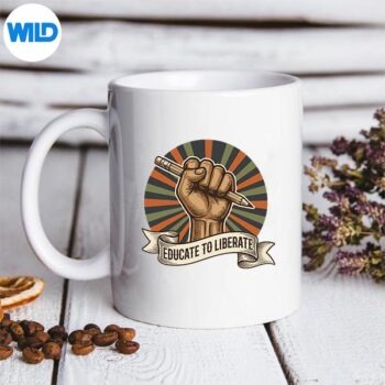 BlackHistoryMonthTeacherRaisedFistPencilEducatormug