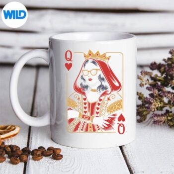 BlackQueenOfHeartValentinePlayingCardmug