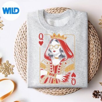 BlackQueenOfHeartValentinePlayingCardsweater