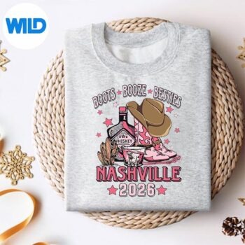 BootsBoozeBestiesDrinkingNashvilleGirlsTripsweater