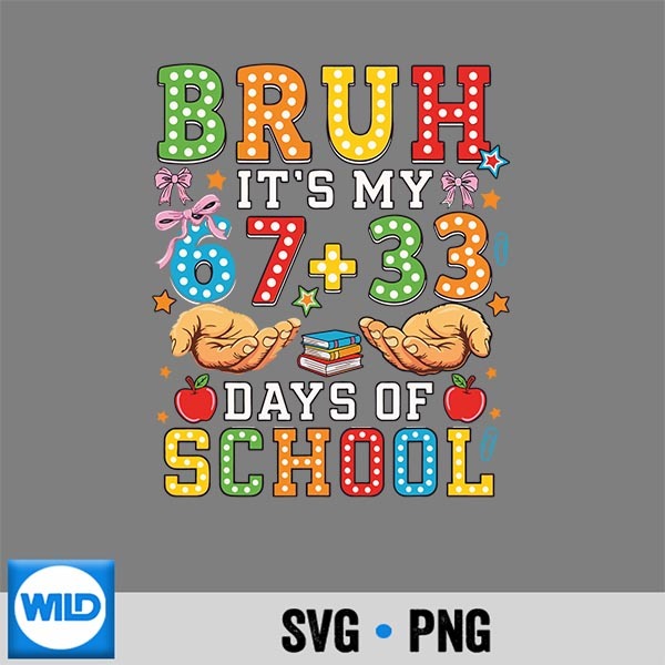 Bruh Its My 67 33 Days Of School 100th Day Digital Design 1 Bruh Its My 67 33 Days Of School 100th Day Digital Design