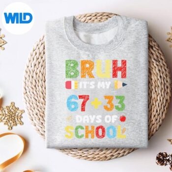 Bruh Its My 67 33 Days Of School 100th Day PNG SVG for Cricut 4 BruhItsMy6733DaysOfSchool100thDaysweater 1