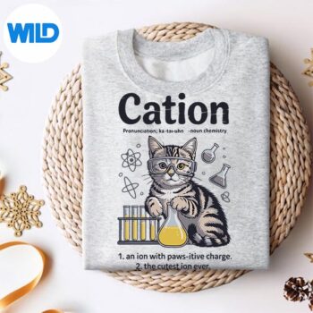 Cation Cat Science Chemistry Teacher Chemist Pun Cut File 4 CationCatScienceChemistryTeacherChemistPunsweater 1