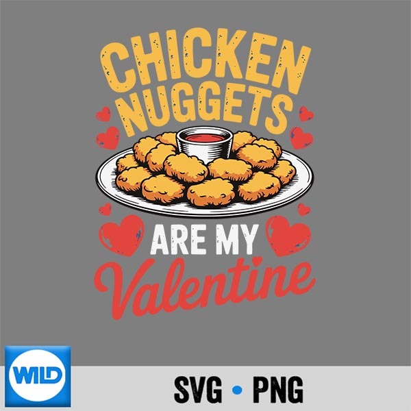 Chicken Nuggets Are My Valentine Foodie Love Humor Silhouette SVG PNG Cut File 1 Chicken Nuggets Are My Valentine Foodie Love Humor Silhouette SVG PNG Cut File