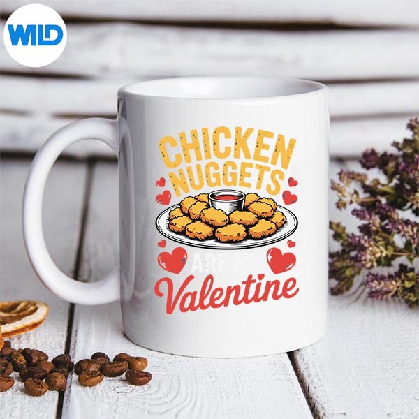 Chicken Nuggets Are My Valentine Foodie Love Humor Silhouette SVG PNG Cut File 3 Chicken Nuggets Are My Valentine Foodie Love Humor Silhouette SVG PNG Cut File - Image 3