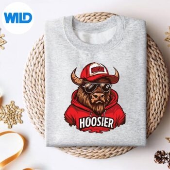 CoolHoosierGuyBisonThrowbackRetroSouvenirsweater