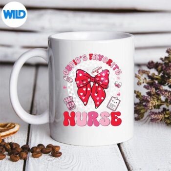 CupidsFavoriteNurseValentineCoquetteBowGirlmug