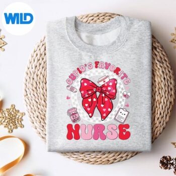CupidsFavoriteNurseValentineCoquetteBowGirlsweater