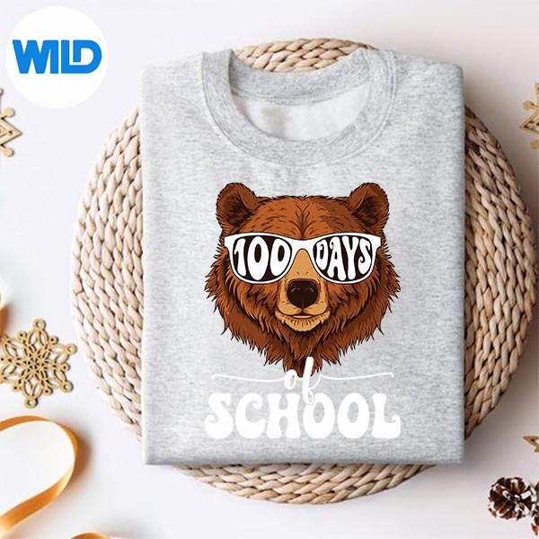 Cute 100 Days Of School Bear 100th Day Of School Silhouette SVG PNG 2 Cute 100 Days Of School Bear 100th Day Of School Silhouette SVG PNG - Image 2