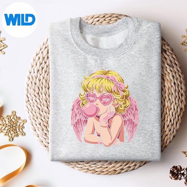 Cute Anime Cupid Blowing Bubble Gum SVG PNG Digital Design 2 Cute Anime Cupid Blowing Bubble Gum SVG PNG Digital Design - Image 2