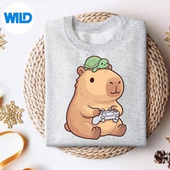 CuteCapybaraAnimeGamerTurtleKawaiisweater