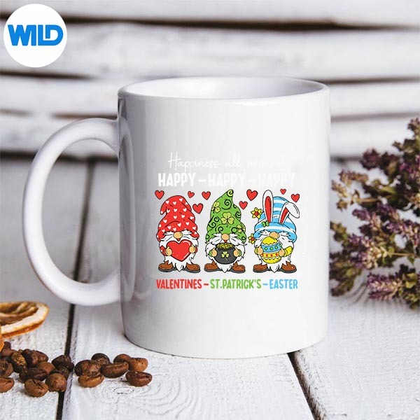 Cute Gnome Happy Valentines St Patricks Easter Holiday Digital Download 3 Cute Gnome Happy Valentines St Patricks Easter Holiday Digital Download - Image 3