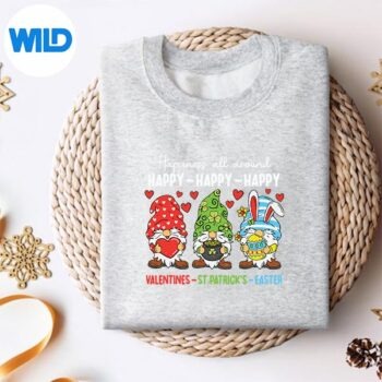 Cute Gnome Happy Valentines St Patricks Easter Holiday Digital Download 4 CuteGnomeHappyValentinesStPatricksEasterHolidaysweater