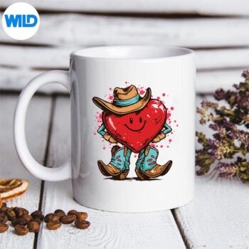 CuteSmilingHeartCowValentineWesternCountrymug