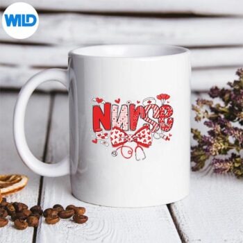 CuteValentineNurseCoquetteBowStethoscopemug