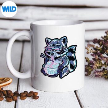 Cyber Glitch Raccoon Ramen Gaming Food Design for Cricut 5 CyberGlitchRaccoonRamenGamingFoodmug