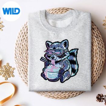 Cyber Glitch Raccoon Ramen Gaming Food Design for Cricut 4 CyberGlitchRaccoonRamenGamingFoodsweater