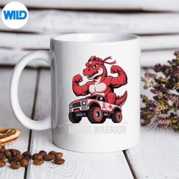 DinoTrexToddlerHeartWarriorHeartDiseaseAwarenessmug