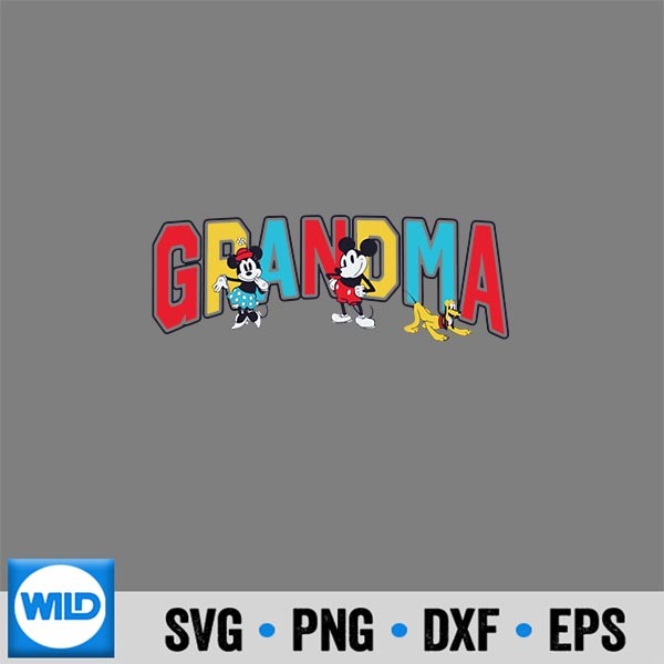 Disney Mickey And Friends Mickey Minnie Grandma Collegiate Silhouette SVG PNG Cut File 1 Disney Mickey And Friends Mickey Minnie Grandma Collegiate Silhouette SVG PNG Cut File