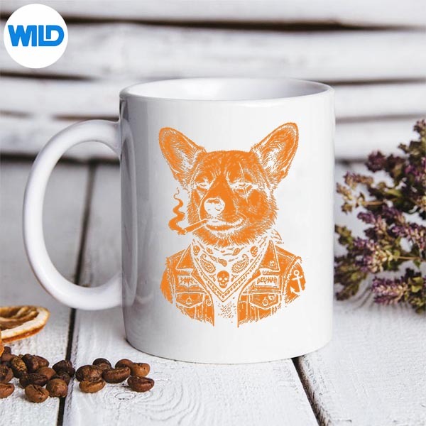 Dog Smoking Cigarette Vintage Corgi Meme SVG PNG Cut File 3 Dog Smoking Cigarette Vintage Corgi Meme SVG PNG Cut File - Image 3