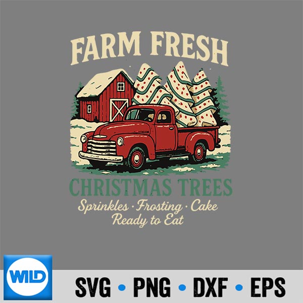 FarmFreshDebbieChristmasCakeRetroRedTruckHoliday