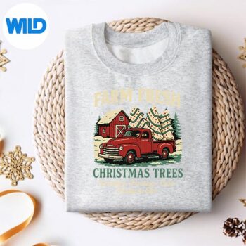 FarmFreshDebbieChristmasCakeRetroRedTruckHolidaysweater