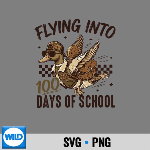 Flying Into 100 Days Of School Duck Hunting Camo SVG PNG Digital Design 1 Flying Into 100 Days Of School Duck Hunting Camo SVG PNG Digital Design