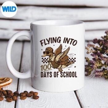 Flying Into 100 Days Of School Duck Hunting Camo SVG PNG Digital Design 5 FlyingInto100DaysOfSchoolDuckHuntingCamomug
