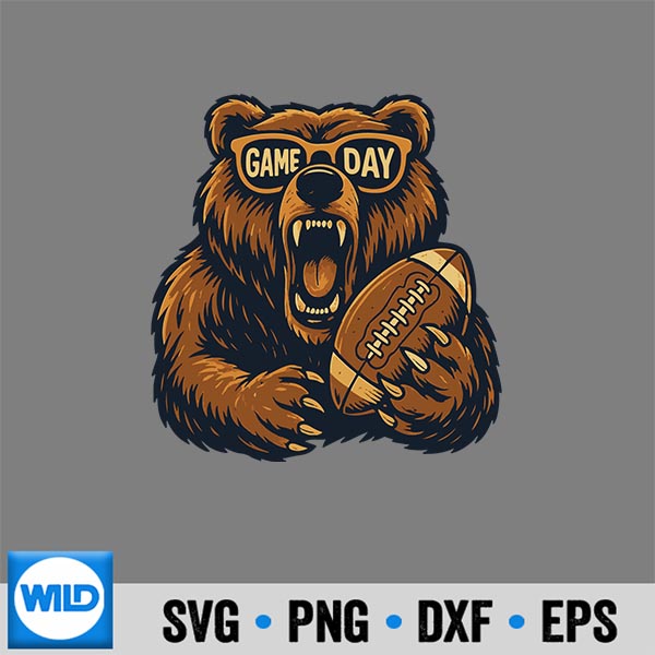 Football Bear Game Day Vintage Fans Vector Design 7 FootballBearGameDayVintageFans