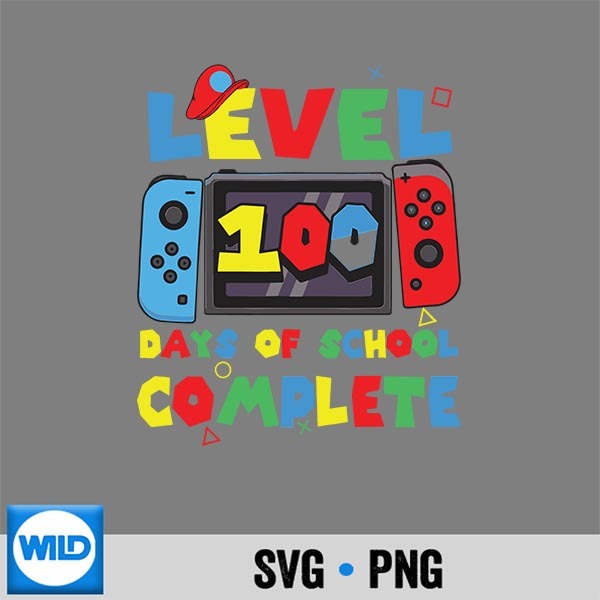 Game Controller Level 100 Days Of School Complete Girls SVG PNG 1 Game Controller Level 100 Days Of School Complete Girls SVG PNG