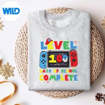 Game Controller Level 100 Days Of School Complete Girls SVG PNG 4 GameControllerLevel100DaysOfSchoolCompleteGirlssweater