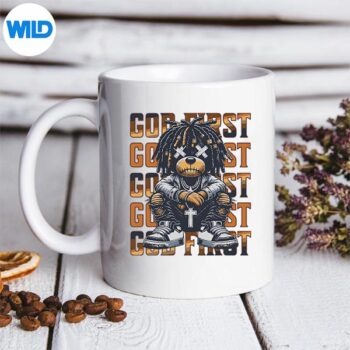 GodFirstUrbanHipHopTeddyBearWithDreadsStreetwearmug