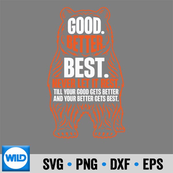 GoodBetterBestNeverLetItRestBearsMotivationSaying